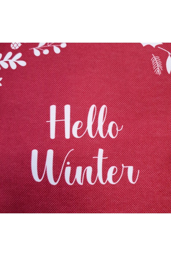 Kırlent Kılıfı Hello Winter Sloganlı Yılbaşı Desenli Dijital Baskılı Kırlent Kılıfı Hello Winter Sloganlı Yılbaşı Desenli Dijital Baskılı