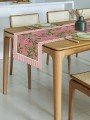 Pembe Zemin Botanik Çiçekler Tasarımlı Lazer Kesim Runner 48x135cm Pembe Zemin Botanik Çiçekler Tasarımlı Lazer Kesim Runner 48x135cm