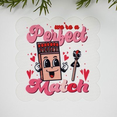 Perfect Match Aşk Temalı Dekoratif Kumaş Kokteyl Peçetesi 1 Adet