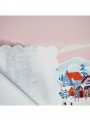 Pastel Pembe Gökyüzü Kış Manzara Desenli Lazer Kesim Fırın Örtüsü Pastel Pembe Gökyüzü Kış Manzara Desenli Lazer Kesim Fırın Örtüsü