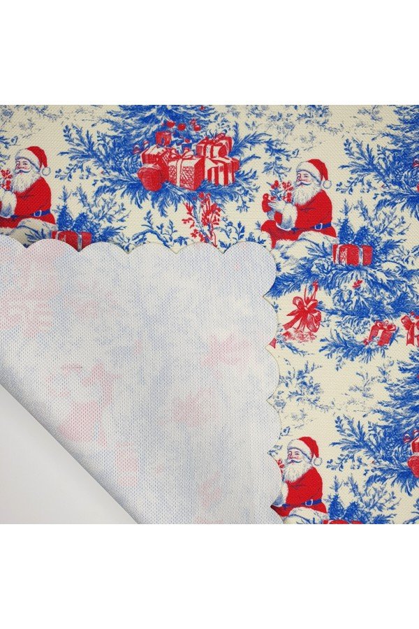 Noel Baba Toile de Jouy Fransız Stili Desenli Lazer Kesim Fırın Örtüsü Noel Baba Toile de Jouy Fransız Stili Desenli Lazer Kesim Fırın Örtüsü