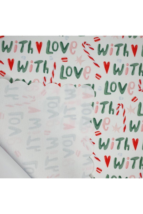 Baston Şeker ve With Love Yazı Desenli Yılbaşı Konsept Lazer Kesim Fırın Örtüsü Baston Şeker ve With Love Yazı Desenli Yılbaşı Konsept Lazer Kesim Fırın Örtüsü