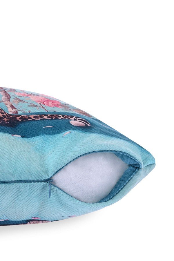 Floral Leopard Pembe Kurdeleli Çiçekli Leopar Kırlent Kılıfı – 43x43cm Floral Leopard Pembe Kurdeleli Çiçekli Leopar Kırlent Kılıfı – 43x43cm