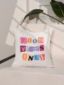 Good Vibes Only Renkli Kolaj Yazılı Kırlent Kılıfı – 43x43cm Good Vibes Only Renkli Kolaj Yazılı Kırlent Kılıfı – 43x43cm
