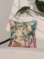 Paradise Palms Renkli Tropikal Ağaç Desenli Kırlent Kılıfı – 43x43cm