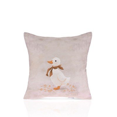 Autumn Duck Çizimli Sevimli Ördek Kırlent Kılıfı – 43x43cm
