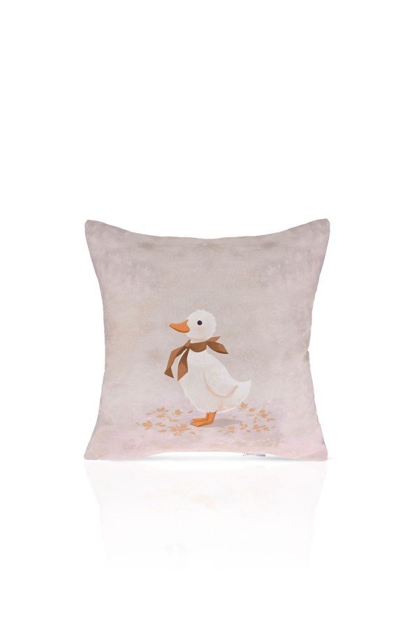 Autumn Duck Çizimli Sevimli Ördek Kırlent Kılıfı – 43x43cm Autumn Duck Çizimli Sevimli Ördek Kırlent Kılıfı – 43x43cm