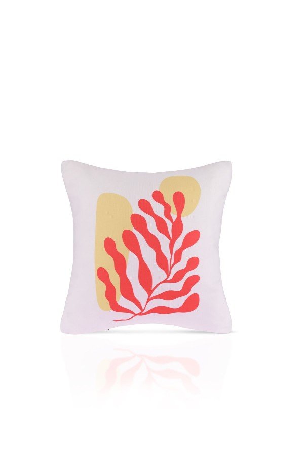 Coral Flow Modern Soyut Bitki Desenli Kırlent Kılıfı – 43x43cm Coral Flow Modern Soyut Bitki Desenli Kırlent Kılıfı – 43x43cm