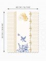 Royal White Uyumlu Çiçek ve Kuş Tasarımlı Lazer Kesim Dikişsiz Fırın Örtüsü - 40x53cm