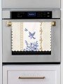 Royal White Uyumlu Çiçek ve Kuş Tasarımlı Lazer Kesim Dikişsiz Fırın Örtüsü - 40x53cm
