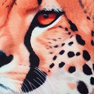 Zarif Leopar Tasarımlı Turuncu Kırlent Kılıfı Altın Saçak Detaylı - 43x43cm