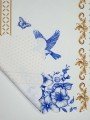 Royal White Uyumlu Çiçek ve Kuş Tasarımlı Lazer Kesim Dikişsiz Fırın Örtüsü - 40x53cm