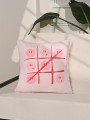 Happy Wins TikTakToe Smiley Desenli Kırlent Kılıfı – 43x43cm Happy Wins TikTakToe Smiley Desenli Kırlent Kılıfı – 43x43cm
