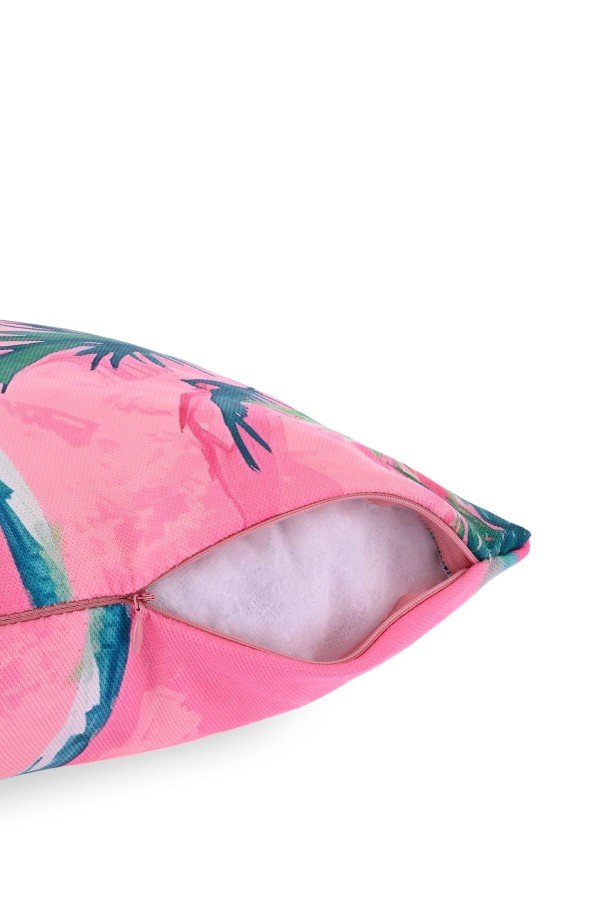 Tropical Sunset Palmiye Desenli Pembe Kırlent Kılıfı – 43x43cm Tropical Sunset Palmiye Desenli Pembe Kırlent Kılıfı – 43x43cm