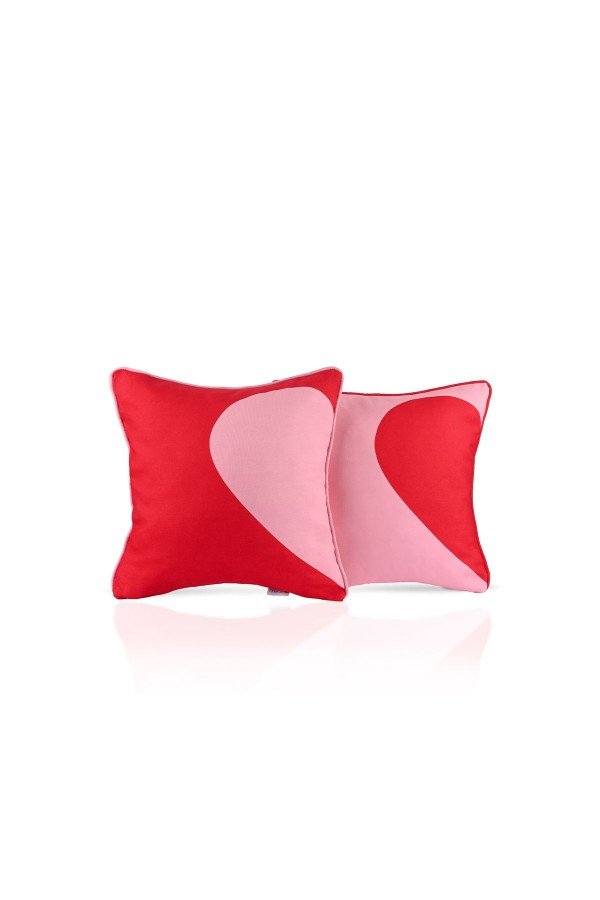 Kalbimin Yarısı Sende - 2'li Kırlent Kılıfı Seti - 43x43cm Kalbimin Yarısı Sende - 2'li Kırlent Kılıfı Seti - 43x43cm