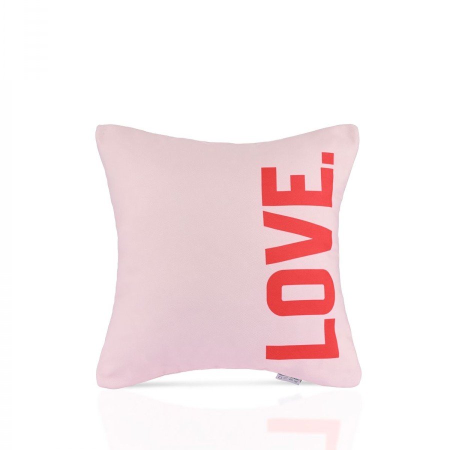 Bold Love Dikey Yazılı Minimal Kırlent Kılıfı – 43x43cm