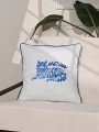 Blue Meow Mavi Kaplan İllüstrasyonlu Kırlent Kılıfı – 43x43cm Blue Meow Mavi Kaplan İllüstrasyonlu Kırlent Kılıfı – 43x43cm