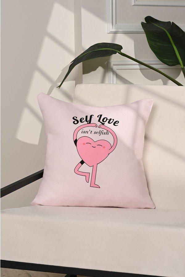 Self Love Yoga Kalpli İllüstrasyon Kırlent Kılıfı – 43x43cm Self Love Yoga Kalpli İllüstrasyon Kırlent Kılıfı – 43x43cm