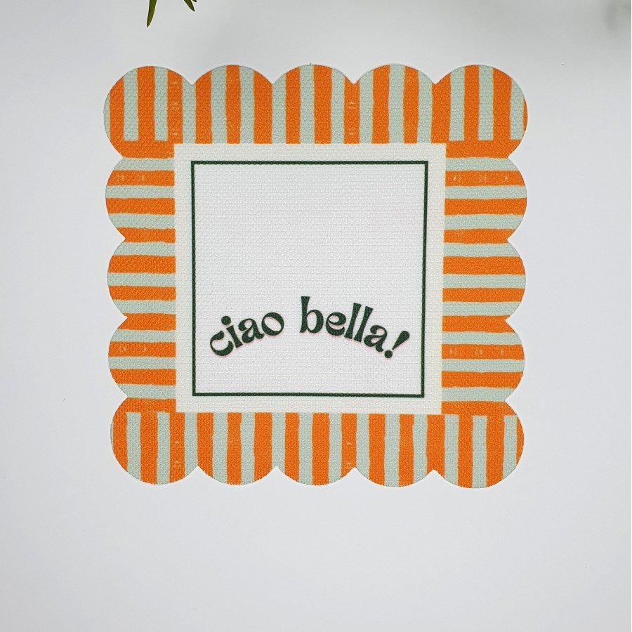 Ciao Bella Line Tasarım Hardal Yeşil Lazer Kesim Kokteyl Peçetesi 2 Adet