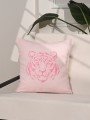 Pink Roar Soyut Kaplan Baş Desenli Kırlent Kılıfı – 43x43cm