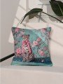 Floral Leopard Pembe Kurdeleli Çiçekli Leopar Kırlent Kılıfı – 43x43cm Floral Leopard Pembe Kurdeleli Çiçekli Leopar Kırlent Kılıfı – 43x43cm