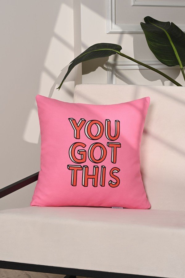 You Got This Motive Edici Yazılı Pembe Kırlent Kılıfı – 43x43cm You Got This Motive Edici Yazılı Pembe Kırlent Kılıfı – 43x43cm