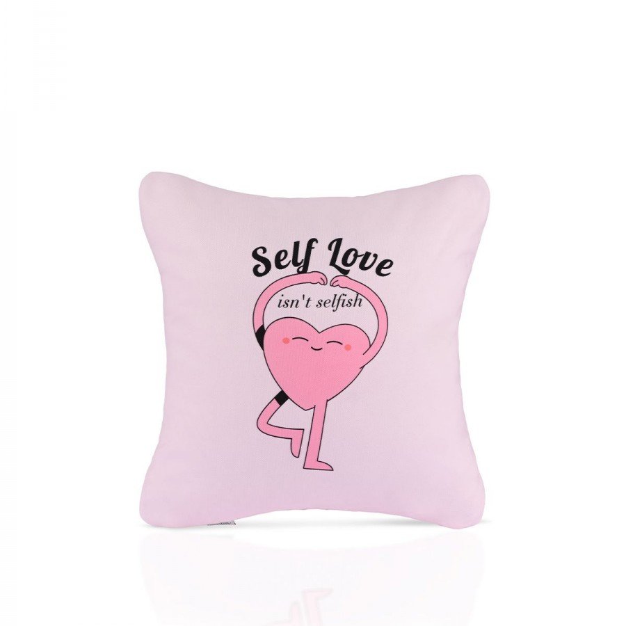 Self Love Yoga Kalpli İllüstrasyon Kırlent Kılıfı – 43x43cm