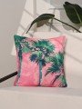 Tropical Sunset Palmiye Desenli Pembe Kırlent Kılıfı – 43x43cm Tropical Sunset Palmiye Desenli Pembe Kırlent Kılıfı – 43x43cm