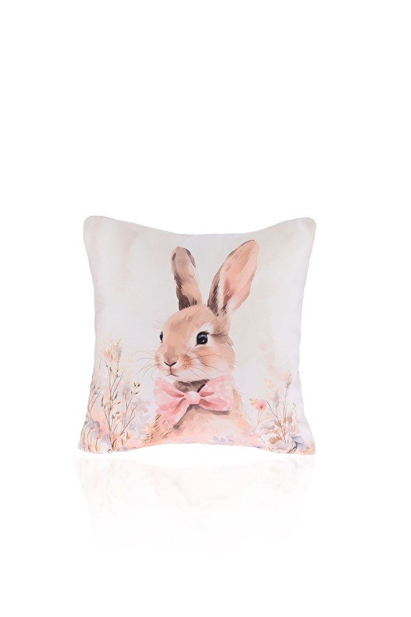 Blossom Bunny Pembe Fiyonklu Tavşan Kırlent Kılıfı – 43x43cm Blossom Bunny Pembe Fiyonklu Tavşan Kırlent Kılıfı – 43x43cm