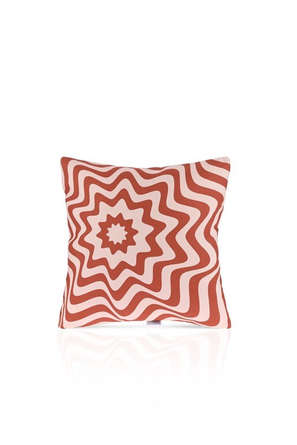 Retro Dalga Desenli Tarçın Rengi Kırlent Kılıfı – 43x43cm Retro Dalga Desenli Tarçın Rengi Kırlent Kılıfı – 43x43cm