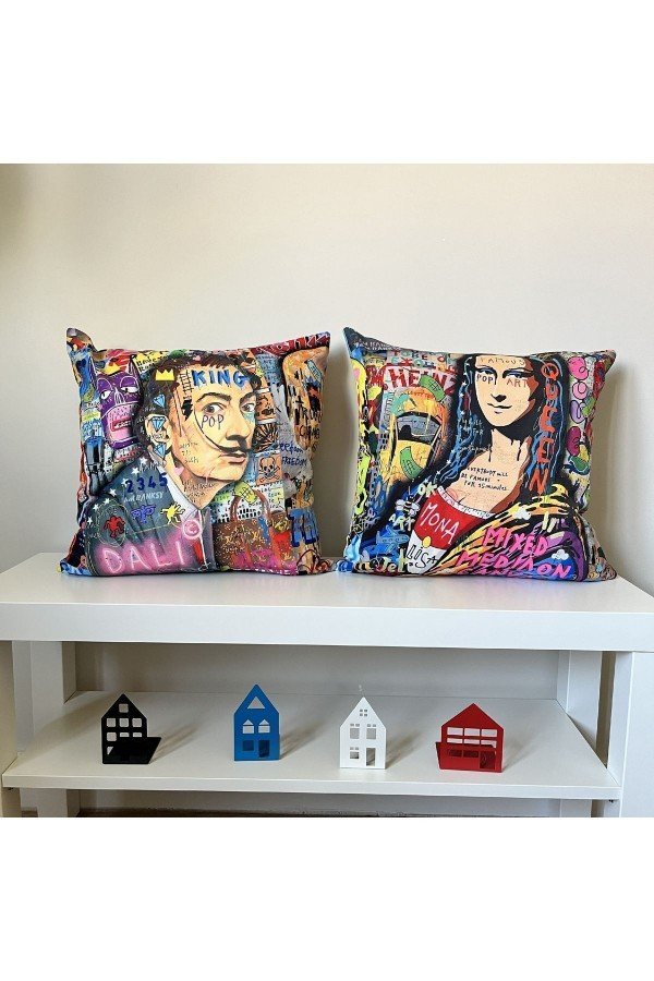 Kırlent Kılıfı Neon Yazılar Kadın Pop Art Desenli Dijital Baskılı Kırlent Kılıfı Neon Yazılar Kadın Pop Art Desenli Dijital Baskılı