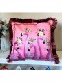 Pembe Zemin Flamingo Desenli Dijital Baskılı Kadife Kırlent Kılıfı Saçaklı Pembe Zemin Flamingo Desenli Dijital Baskılı Kadife Kırlent Kılıfı Saçaklı
