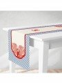 Runner Minimalist Sanat Çizgisi Bitki Hazeran Desenli Dijital Baskılı