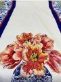 Runner Çini Vazo İçerisinde Çiçek Kenarları Çini Desenli Dijital Baskılı Runner Çini Vazo İçerisinde Çiçek Kenarları Çini Desenli Dijital Baskılı