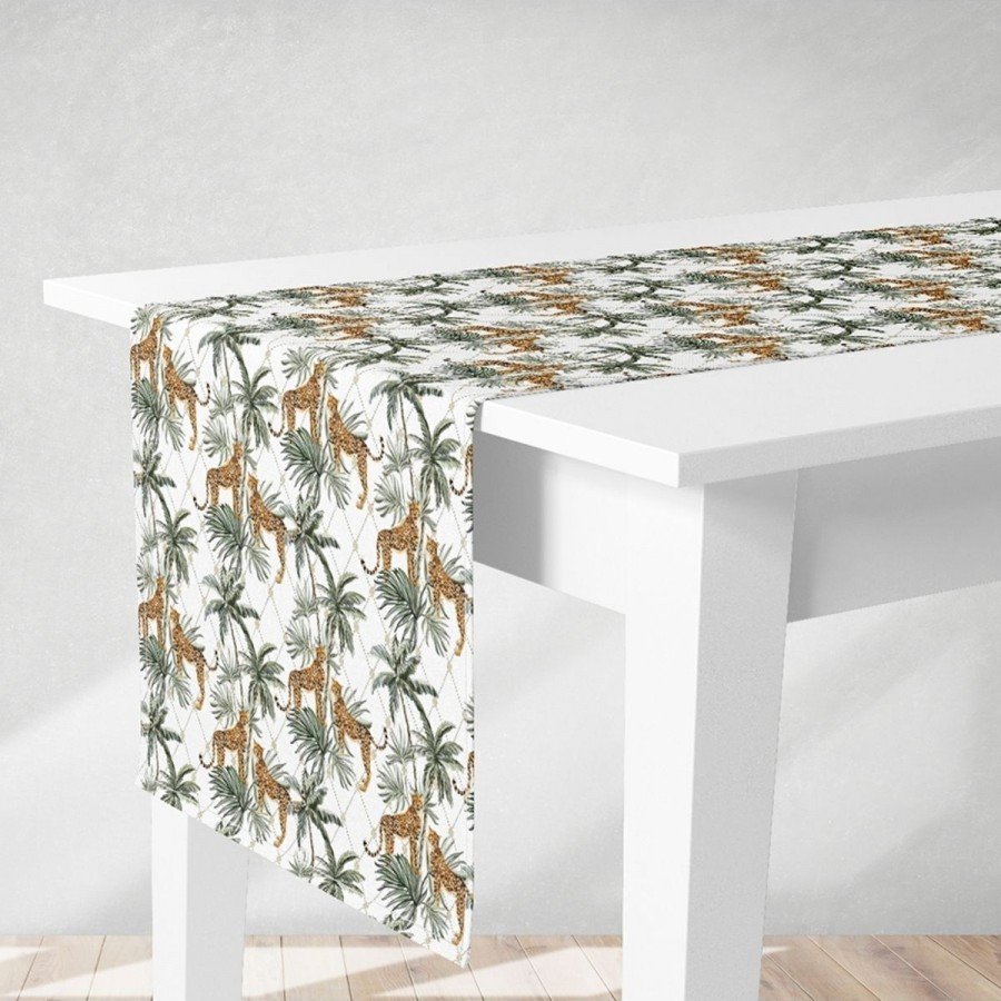 Runner Tropik Palmiye Leopar Desenli Dijital Baskılı