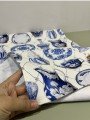 Vintage Çini Vazo Porselen Desenli Dijital Baskılı Kumaş Vintage Çini Vazo Porselen Desenli Dijital Baskılı Kumaş