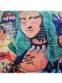 Kırlent Kılıfı Neon Yazılar Kadın Pop Art Desenli Dijital Baskılı Kırlent Kılıfı Neon Yazılar Kadın Pop Art Desenli Dijital Baskılı