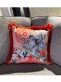 Sulu Boya Şirin Koala ve Orman Desenli Dijital Baskılı Kadife Kırlent Kılıfı Saçaklı Sulu Boya Şirin Koala ve Orman Desenli Dijital Baskılı Kadife Kırlent Kılıfı Saçaklı
