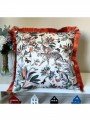 Pastel Orman Tasarımı Leopar Desenli Dijital Baskılı Kadife Kırlent Kılıfı Saçaklı Pastel Orman Tasarımı Leopar Desenli Dijital Baskılı Kadife Kırlent Kılıfı Saçaklı