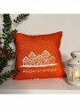Warmest Wishes Sloganlı Ev Desenli Turuncu Kırlent Kılıfı Warmest Wishes Sloganlı Ev Desenli Turuncu Kırlent Kılıfı