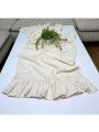 Natural Dokuma Kumaş Keten Efektli Fırfırlı Runner Natural Dokuma Kumaş Keten Efektli Fırfırlı Runner