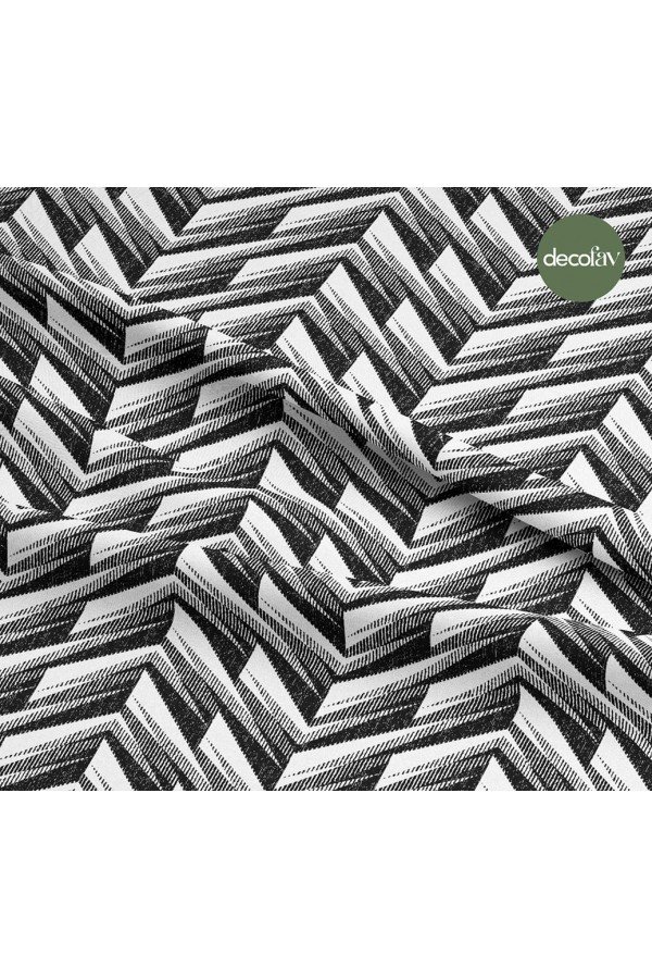 Zigzag Siyah Beyaz Abstrakt Desenli Dijital Baskılı Kumaş Zigzag Siyah Beyaz Abstrakt Desenli Dijital Baskılı Kumaş