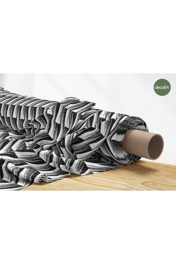 Zigzag Siyah Beyaz Abstrakt Desenli Dijital Baskılı Kumaş Zigzag Siyah Beyaz Abstrakt Desenli Dijital Baskılı Kumaş