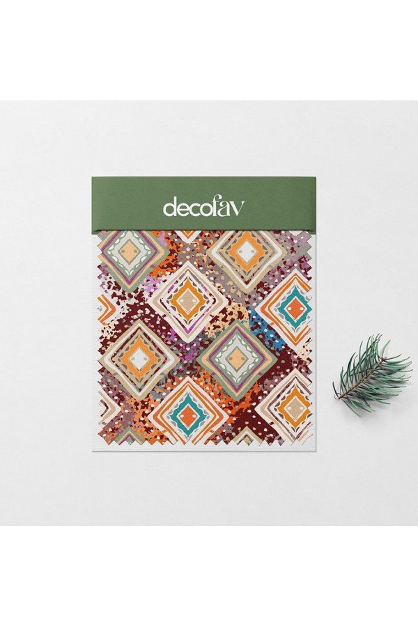 Etnik Sulu Boya Geometrik Kilim Desenli Dijital Baskılı Kumaş Etnik Sulu Boya Geometrik Kilim Desenli Dijital Baskılı Kumaş