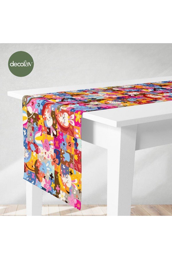 Çocuksu Tavşan İllüstrasyon Patchwork Desenli Dijital Baskılı Kumaş Çocuksu Tavşan İllüstrasyon Patchwork Desenli Dijital Baskılı Kumaş
