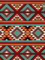 Elle Çizilmiş Kilim Etnik Geometrik Desenli Dijital Baskılı Kumaş