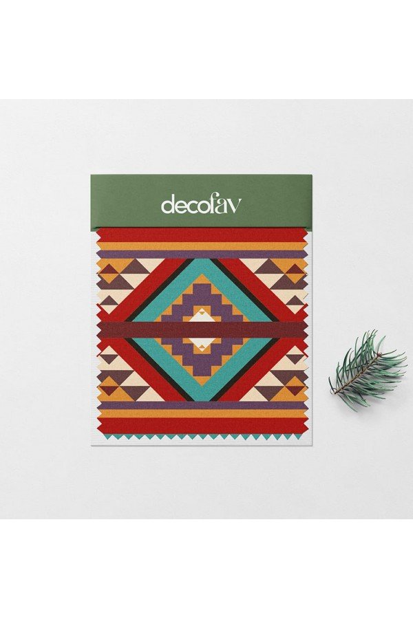 Elle Çizilmiş Kilim Etnik Geometrik Desenli Dijital Baskılı Kumaş Elle Çizilmiş Kilim Etnik Geometrik Desenli Dijital Baskılı Kumaş