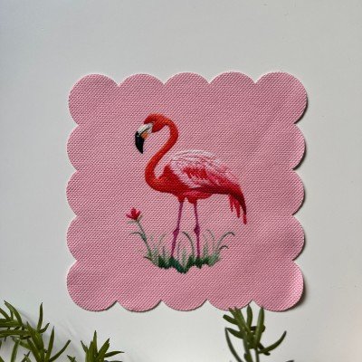 Pembe Rüya Flamingo Desenli Kokteyl Peçetesi Kumaş