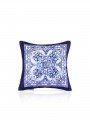 Mavi Çini Desen Tasarımlı Fitilli Kırlent Kılıfı - 43x43cm Mavi Çini Desen Tasarımlı Fitilli Kırlent Kılıfı - 43x43cm