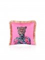 Leopar Desenli Pembe Kadife Saçaklı Dekoratif Kırlent Kılıfı 43x43 cm Leopar Desenli Pembe Kadife Saçaklı Dekoratif Kırlent Kılıfı 43x43 cm